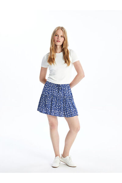 LC Waikiki Floral Women's Skirt with Elastic Waist
