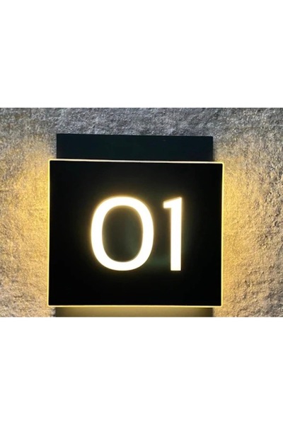 Byken Otel ev led ışıklı şarjlı hareket sensörlü kapı isimlik numara