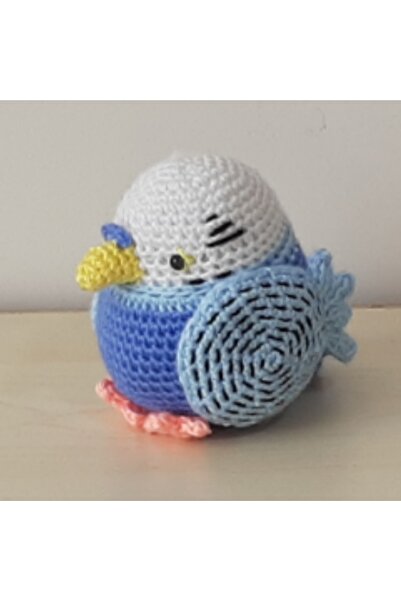 nildamigurumi Amigurumi Örgü Oyuncak Kuş Muhabbet Kuşu Tombul Mavi