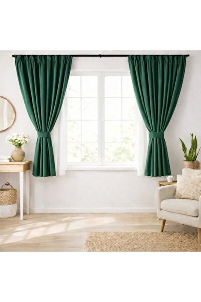 magazincovoare.ro Set of 2 Emerald Green Premium Blackout Velvet Curtains 1.5...