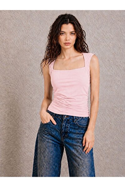 peri tower Women's Viscose Square Neck Draped Slim Fit Undershirt 192
