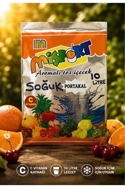 Misport Soğuk Portakal 5 Paket 10 Litre Portakal Aromalı İçecek Tozu Limonata...