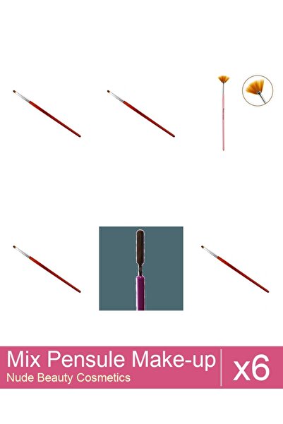 Makeup Mix Set 6 products Makeup Brushes: Cat's Tongue Gel Brush - no.4, Fan ...