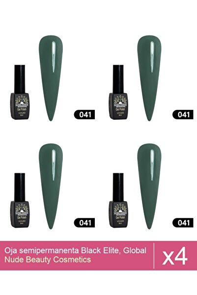 Makeup Set 4x Oja semipermanenta Black Elite, Global Fashion 8 ml,041