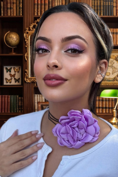 shop Women's Purple Rose Figured String Necklace - Gothic Choker