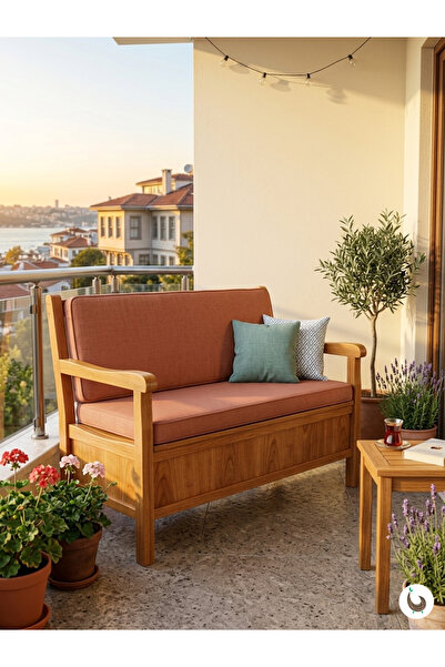 Kunter Mobilya Bahçe / Balkon Sandıklı Kollu Bank
