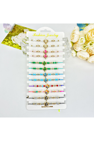 Choice 18.5cm turtle 12 / sheet Colorful Turtle bracelet Crystal beaded adjus...