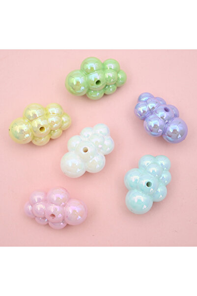 Choice3 20x30mm 10pcs mixed Cute Pastel Iridescent Cloud Beads for Jewelry Ma...