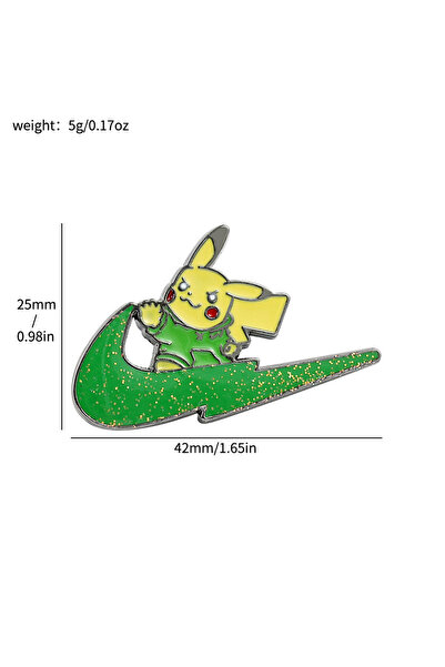 Choice Pikachu Anime Figures Pokemon Brooches Creative Trend Pikachu Metal En...