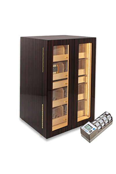 Lubinski Italy Cigarspa Elektronik Nemlendiricili Camlı 4 Çekmeceli Işıklı Pu...