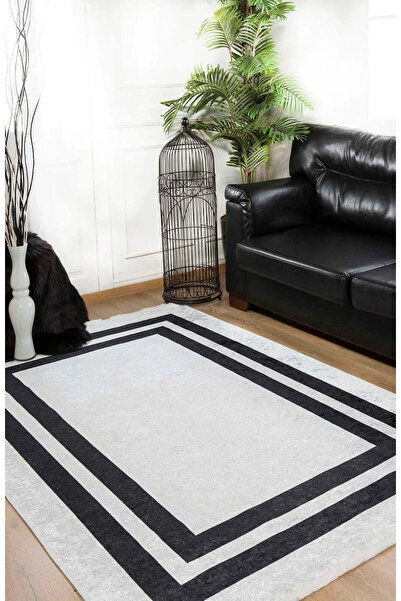 halinet Halı.Net Anthracite Modern Washable Non-Slip Living Room Carpet Haln-...