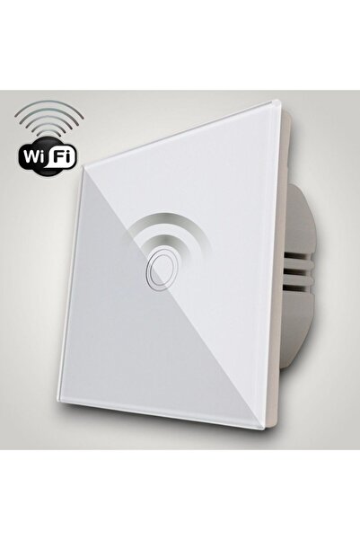 DELIGHT Intrerupator touch simplu WI-FI, sticla securizata, alb