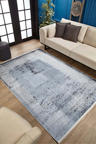 halinet Halı.Net Blue Modern Washable Non-Slip Living Room Carpet Haln-Hln1653