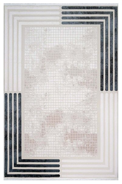 halinet Halı.Net Cream Modern Washable Non-Slip Living Room Carpet Cr-7561Vt