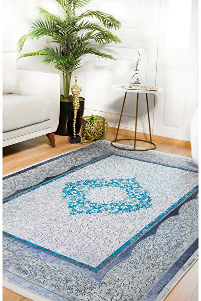 halinet Halı.Net White Classic Washable Non-Slip Living Room Carpet Haln-Hln1392