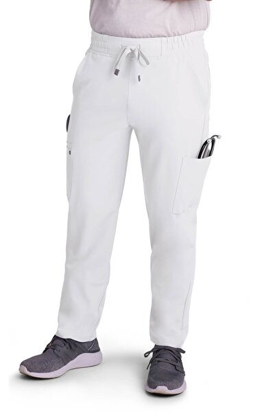 KOI Happiness Cureology Neuro Men's Medical Scrub Pants C601 - White