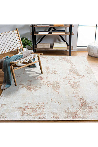 halinet Halı.Net Cream Vintage Antique Washable Non-Slip Living Room Carpet C...