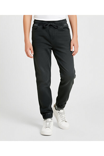 Pine kids Denim Woven Full Length Washed Jeans - Black