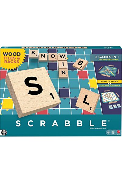 Scrabble İngilizce Ahşap 2'si 1 Arada Harfli Kelime Oyunu JGR61