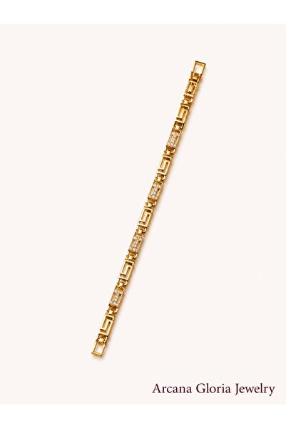 Gold XUPİNG Model Zirkon Taşlı 17+2 Cm Bileklik Şık Günlük