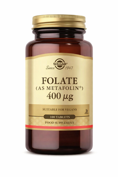 Solgar فولات (كما يُعرف باسم ميتافولين) 400 ميكروغرام