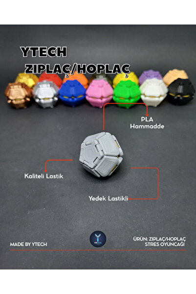YTECH Zıplaç/Hoplaç Stres Oyuncağı Gri