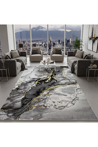 OEM Modern Ege Carpet, Grey/Black - 150 x 230 cm