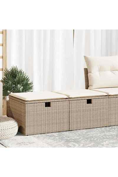 vidaxl Set canapele gradina cu perne 2 piese bej poliratan/lemn acacia