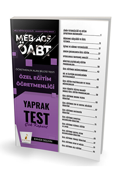Pelikan Kitabevi MEB-AGS ÖABT Özel Eğitim Öğretmenliği Yaprak Test (Çek Kopart)