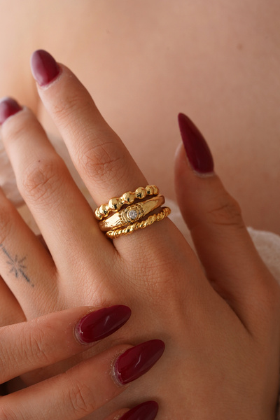 AŞIK ACCESSORIES Compatible Multi-Stone Elegant Ring Set