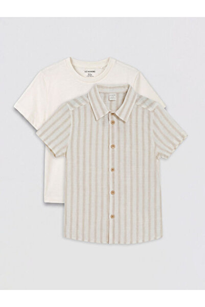 LC Waikiki I Striped Boys' Shirt and T-Shirt 2-Piece Set from Freezen Store