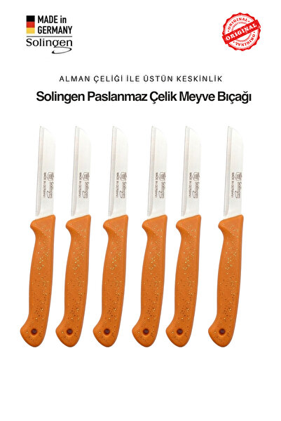 Solingen Profesyonel Turuncu Meyve Bıçağı | Ultra Keskin Paslanmaz Çelik Mutf...