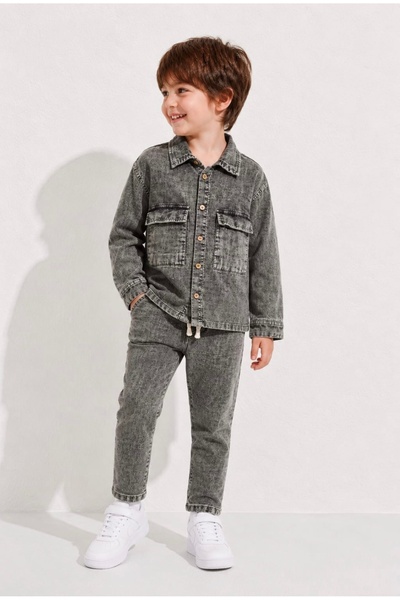Nanica Kids Limi̇ Boy Soft Fabric Shirt Pants 2-Piece Set