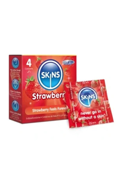 Skins واقيات ذكرية بنكهة الفراولة 4 قطع