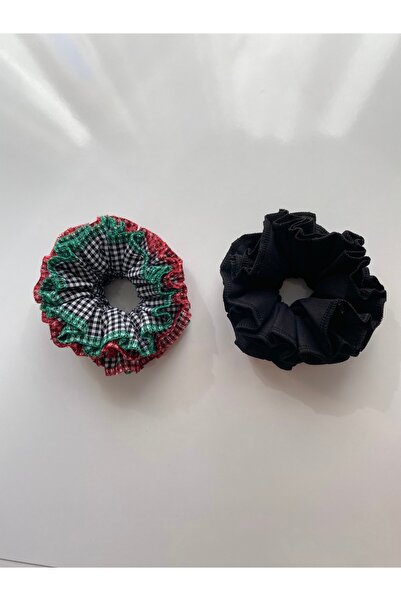 WhiteArt 2-Piece Oversize Scrunchie Set – Big Bow Hair Clip Basic Black & Gin...