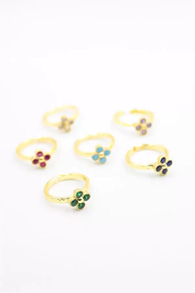 Generic Brand 6-piece stone ring set - gold
