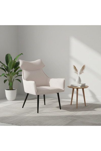 Ebticar Elegant Beige Lounge Chair