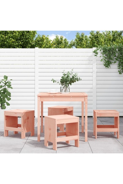 vidaxl Garden table set, 5 pieces, solid Douglas fir