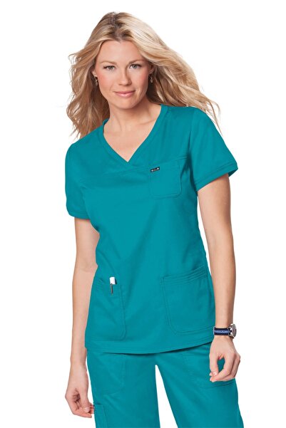 KOI Happiness Nicole Bluză medicală pentru femei, Albastru turcoaz (Model 247)