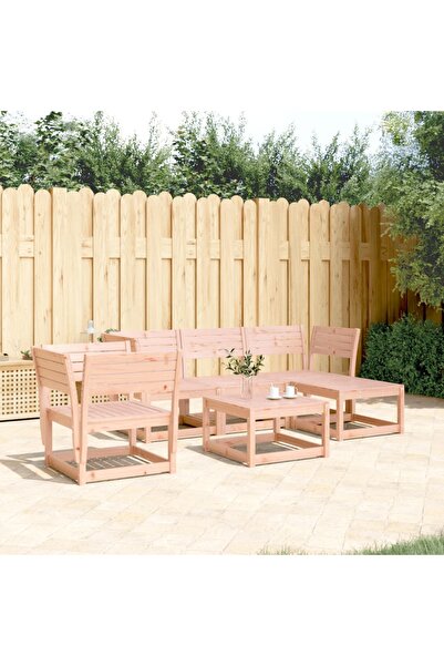 vidaxl Set mobilier relaxare de gradina, 5 piese, lemn masiv douglas