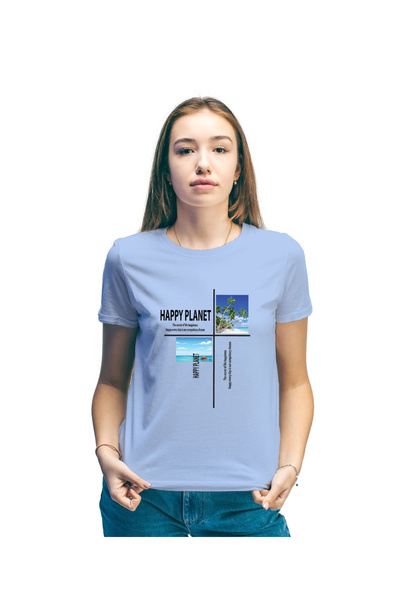 not Unisex Printed Design T-Shirt (Happy Planet)| For Couple | Round Neck Regular Fit T-shirt