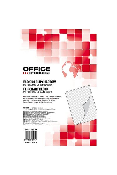 OFFICE products Rezerva hârtie pentru flipchart, 70g/mp, 65x100cm, 20coli/top...