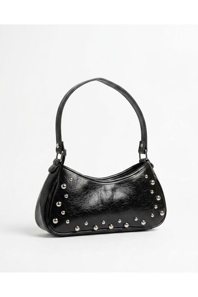Zealous Black Women's Studded Stylish Shoulder Bag for Women