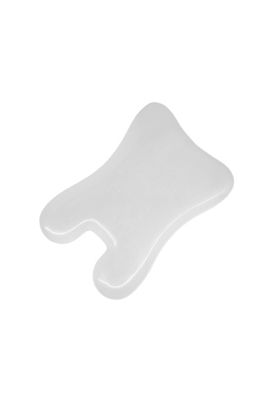 SELA Piatra Gua Sha din Jad Alb pentru masaj 8 cm, forma V