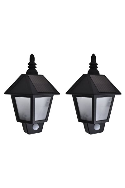 vidaxl Lampi solare de perete cu senzor de miscare, 2 buc., negru