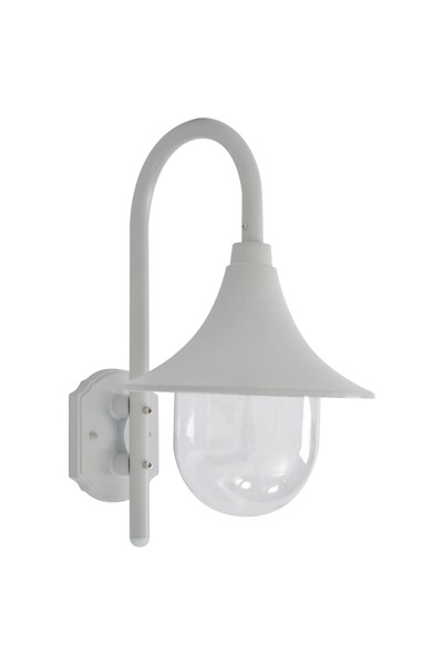 vidaxl Garden wall lamp E27, white, 42 cm, aluminum