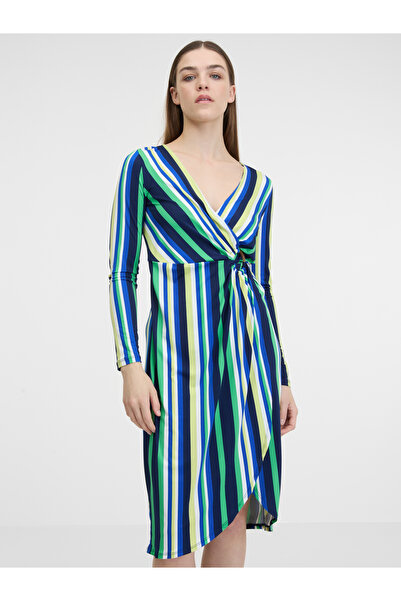 ORSAY Rochie de damă în dungi verde și albastră