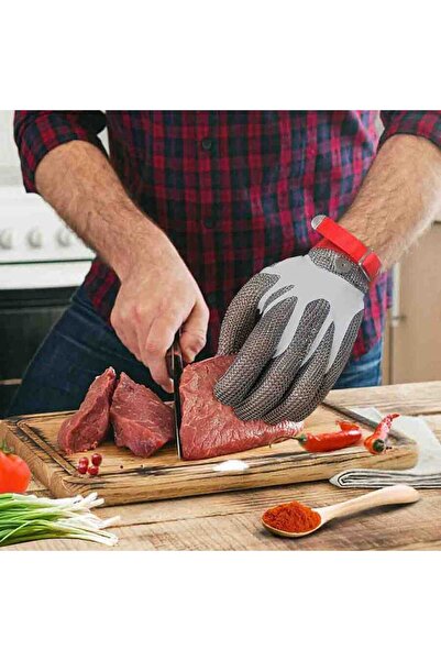 PollyGloves %100 Paslanmaz Çelik Örgü Kesilmez Eldiven(Kevlar İle karıştırmay...