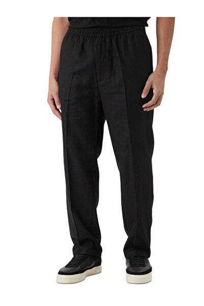 Calvin Klein Ανδρικό Λινό Παντελόνι Μαύρο LV04LF619G-UB1