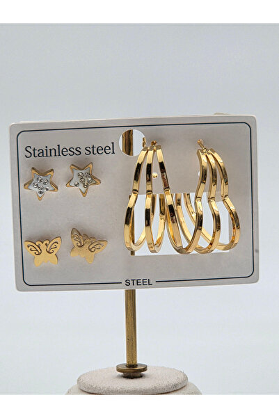 Bozhi Steel Set Earrings Steel 6-Piece Earrings Sparkling Style